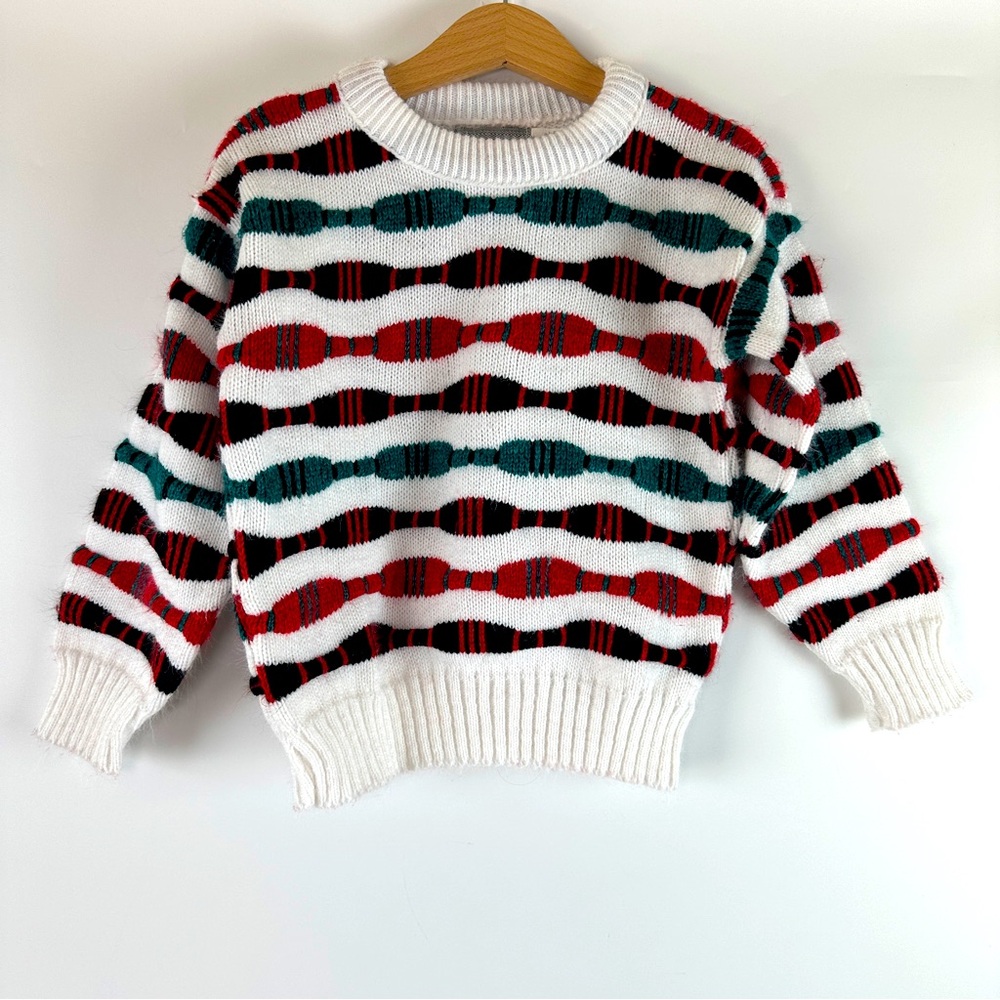 VTG Apparatus Toddler Kids Unisex Acrylic Sweater Crazy Print